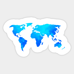 Blue World Map Sticker
